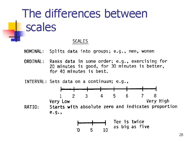 The differences between scales 28 