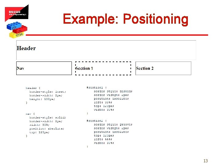 Example: Positioning 13 