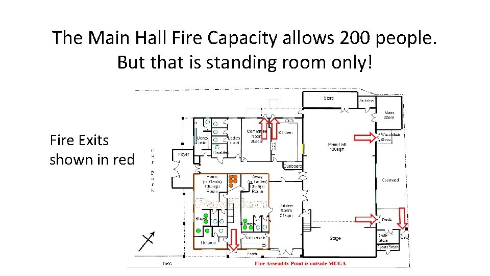 The Main Hall Fire Capacity allows 200 people. But that is standing room only!