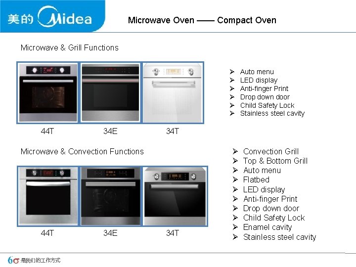 Microwave Oven —— Compact Oven Microwave & Grill Functions Ø Ø Ø 44 T