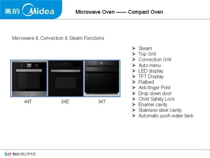 Microwave Oven —— Compact Oven Microwave & Convection & Steam Functions 44 T 是我们的