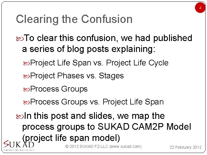 4 Clearing the Confusion To clear this confusion, we had published a series of