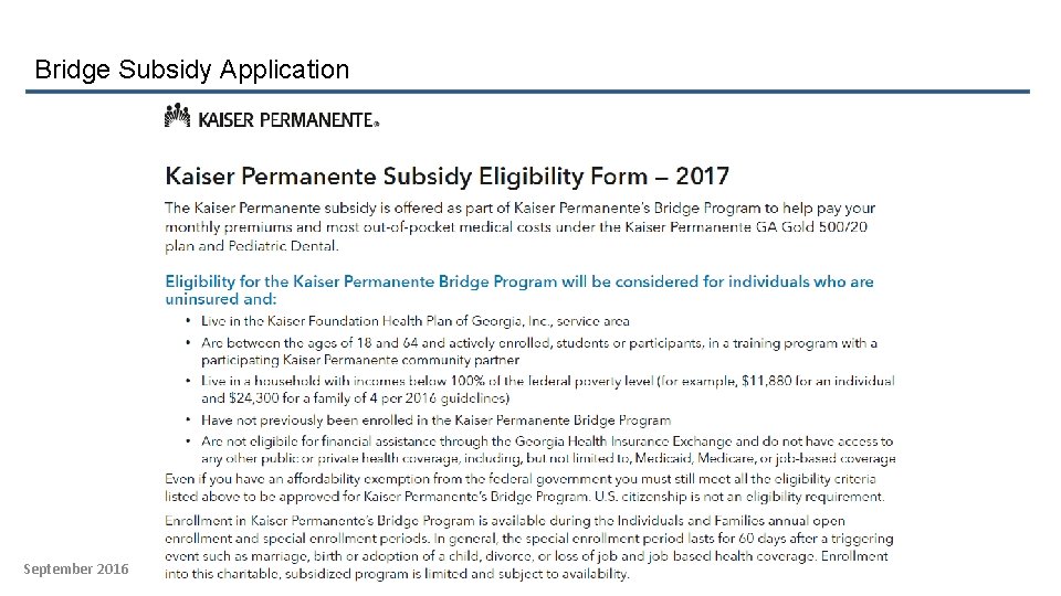 Bridge Subsidy Application September 2016 