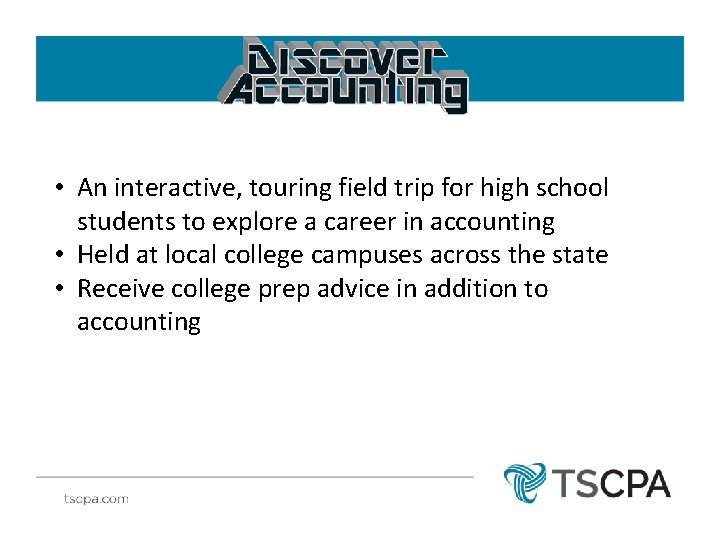  • An interactive, touring field trip for high school students to explore a