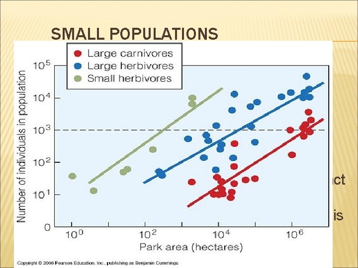 SMALL POPULATIONS Minimum viable population size (MVP). q Based on two parameters: q acceptable