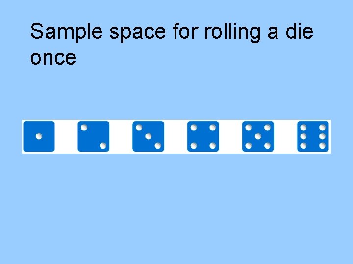 Sample space for rolling a die once 