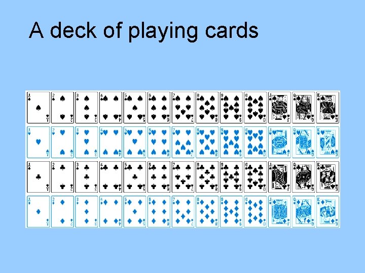 A deck of playing cards 