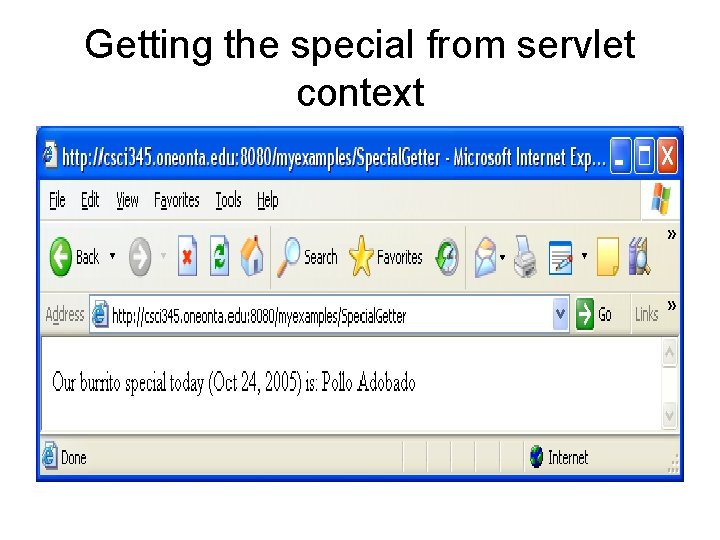 Getting the special from servlet context 