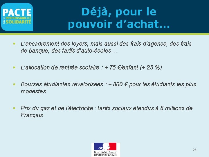 Déjà, pour le pouvoir d’achat… L’encadrement des loyers, mais aussi des frais d’agence, des Déjà, pour le pouvoir d’achat… L’encadrement des loyers, mais aussi des frais d’agence, des