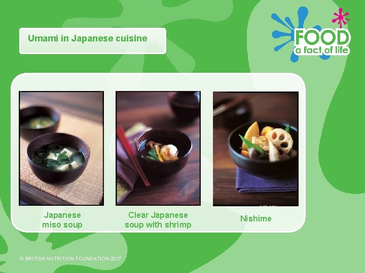 Umami in Japanese cuisine Clear Japanese soup with shrimp Japanese miso soup © BRITISH