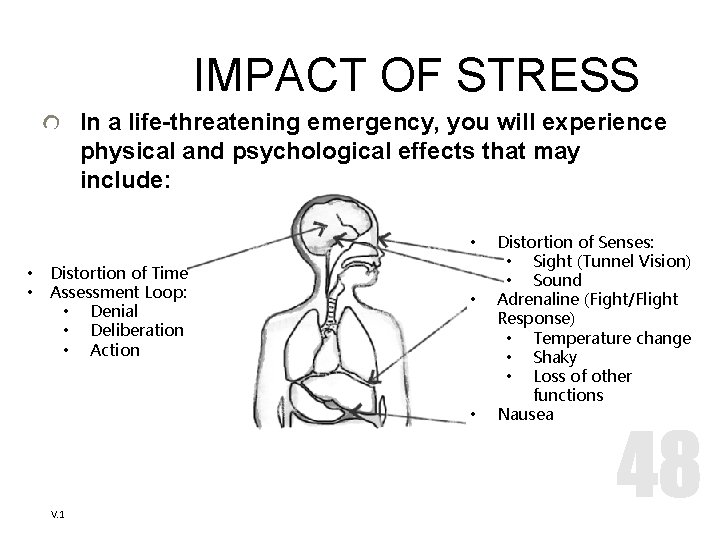 IMPACT OF STRESS In a life-threatening emergency, you will experience physical and psychological effects