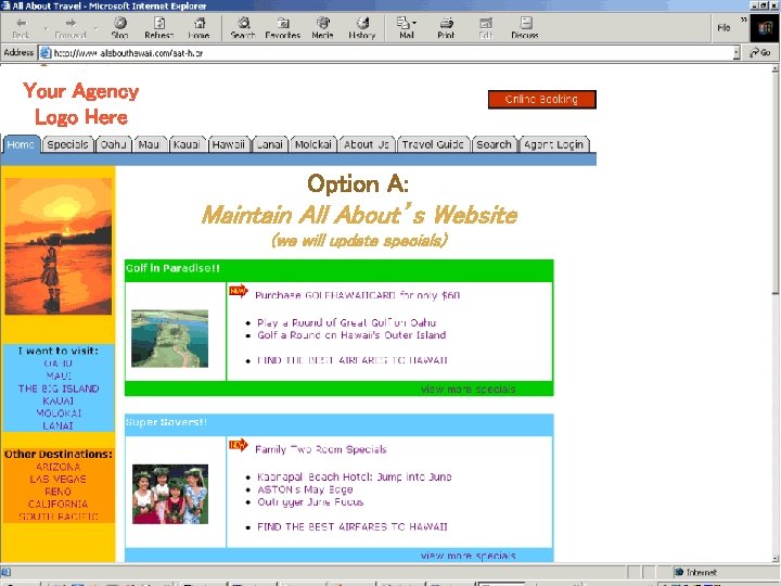 Your Agency Logo Here Option A: Maintain All About’s Website (we will update specials)