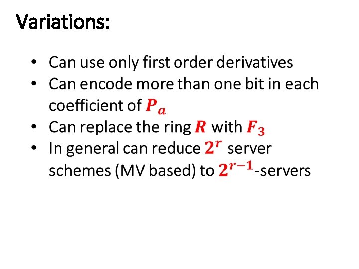 Variations: 