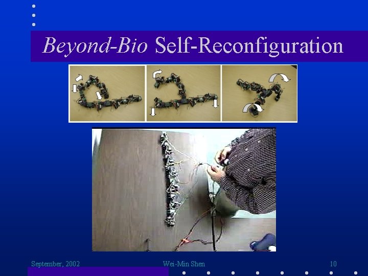 Beyond-Bio Self-Reconfiguration September, 2002 Wei-Min Shen 10 