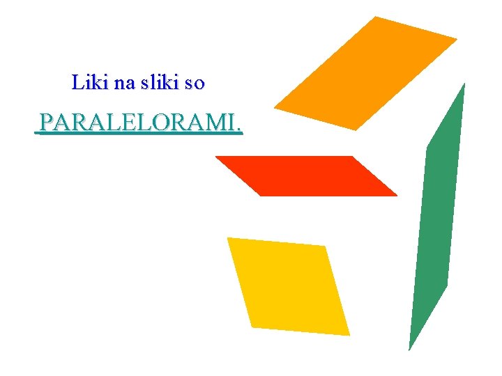 Liki na sliki so PARALELORAMI. 