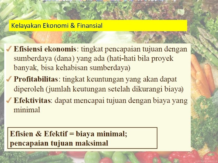Kelayakan Ekonomi & Finansial 
