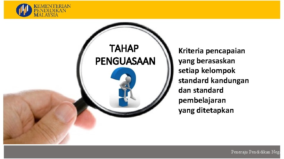 TAHAP PENGUASAAN Kriteria pencapaian yang berasaskan setiap kelompok standard kandungan dan standard pembelajaran yang