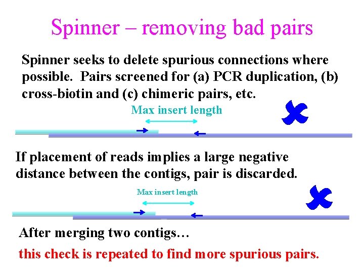 Spinner – removing bad pairs Spinner seeks to delete spurious connections where possible. Pairs