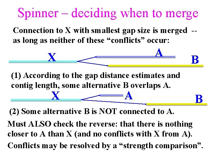 Spinner – deciding when to merge Connection to X with smallest gap size is