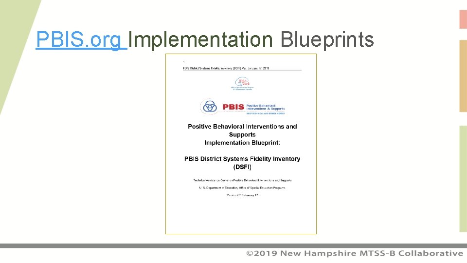 PBIS. org Implementation Blueprints 