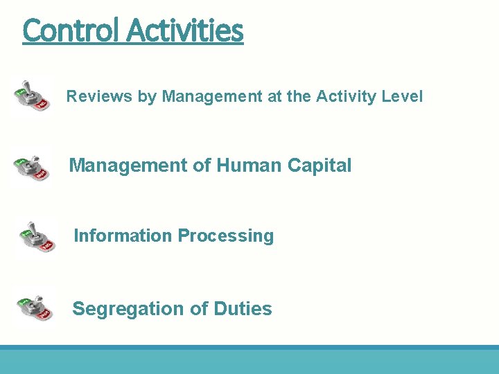 Control Activities Reviews by Management at the Activity Level Management of Human Capital Information
