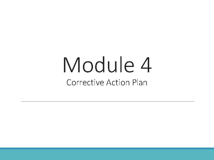 Module 4 Corrective Action Plan 