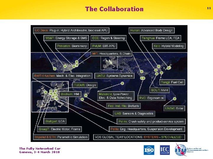The Collaboration The Fully Networked Car Geneva, 3 -4 March 2010 11 