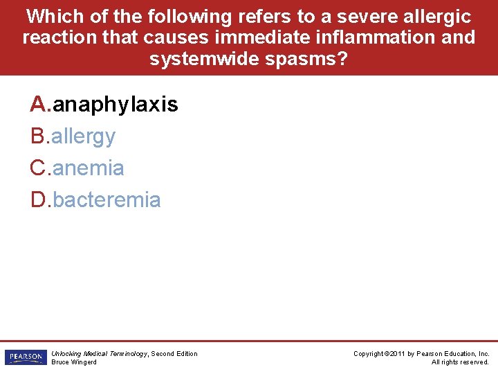 Which of the following refers to a severe allergic reaction that causes immediate inflammation