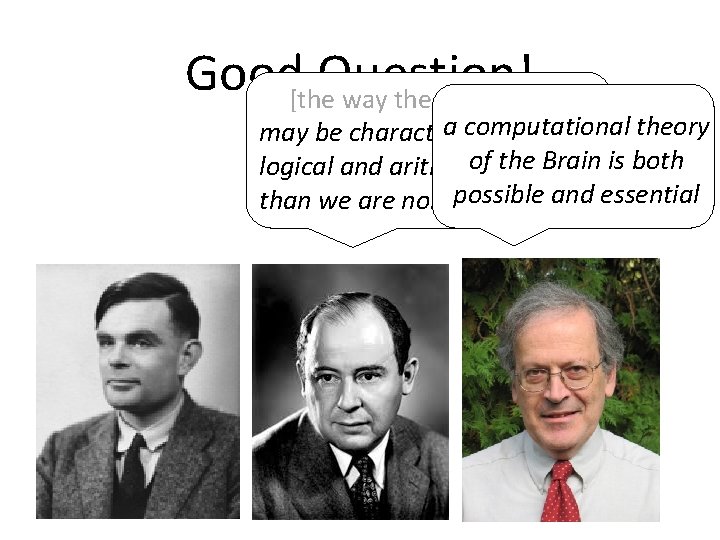 Good[the. Question! way the brain works] a computational theory may be characterized by less