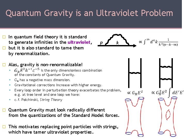 Quantum Gravity is an Ultraviolet Problem In quantum field theory it is standard to