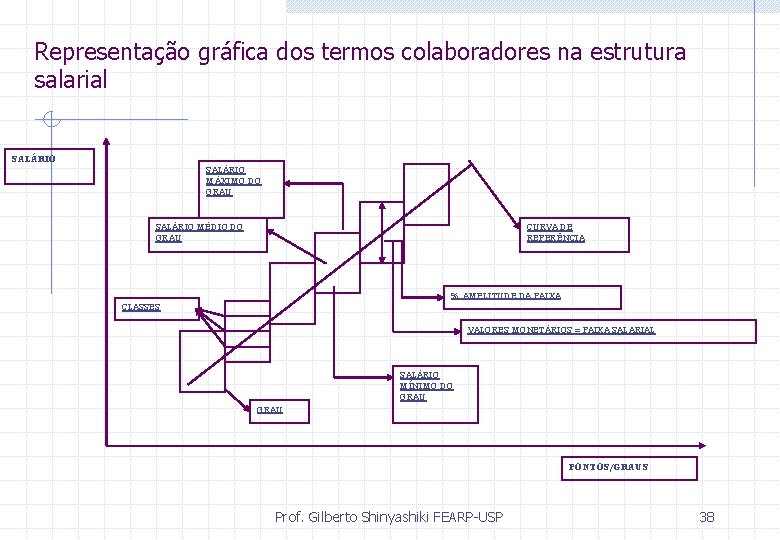 Representação gráfica dos termos colaboradores na estrutura salarial SALÁRIO MÁXIMO DO GRAU SALÁRIO MÉDIO