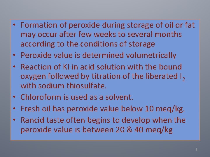 Lab Activity 6 A Peroxide Value Determination B