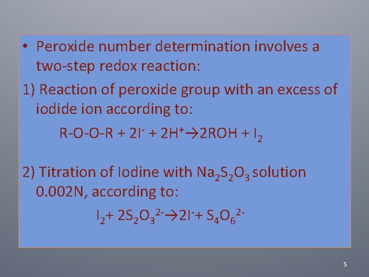 Lab Activity 6 A Peroxide Value Determination B