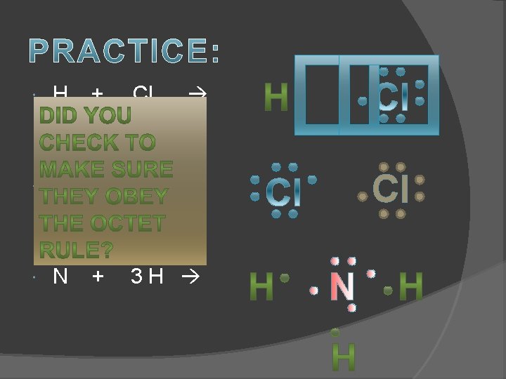 H + Cl Cl + Cl N 3 H + Cl H + Cl Cl + Cl N 3 H + Cl