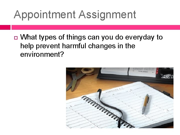 Appointment Assignment What types of things can you do everyday to help prevent harmful