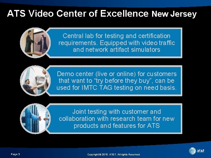 ATS Video Center of Excellence New Jersey Central lab for testing and certification requirements.
