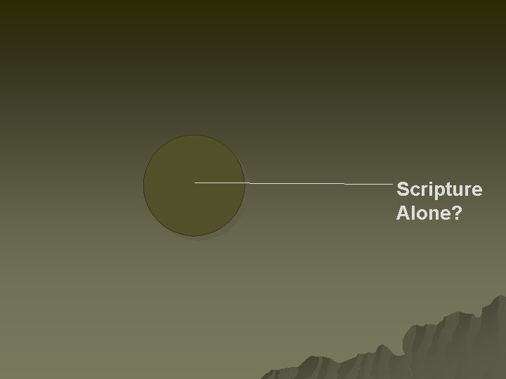 Scripture Alone? 