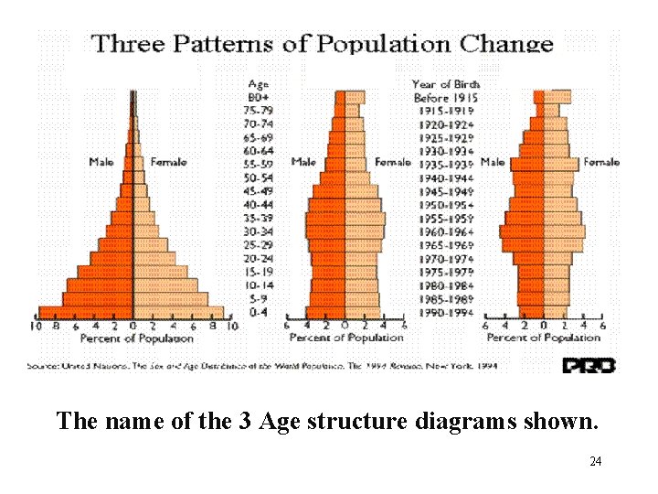 The name of the 3 Age structure diagrams shown. 24 