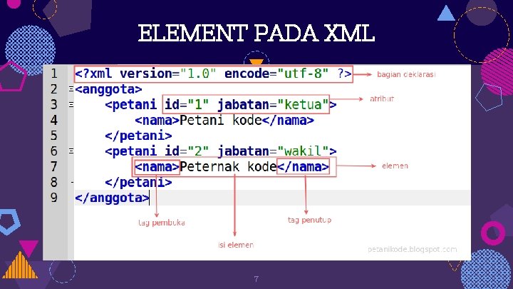 ELEMENT PADA XML 7 