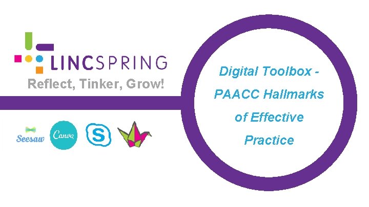 Reflect, Tinker, Grow! Digital Toolbox PAACC Hallmarks of Effective Practice 