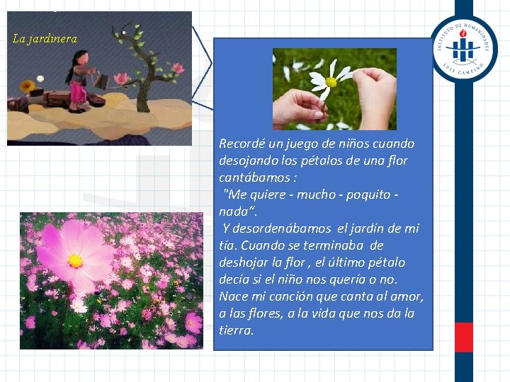 La jardinera Recordé un juego de niños cuando desojando los pétalos de una flor