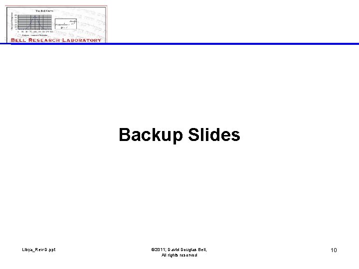 Backup Slides Libya_Rev-D. ppt © 2011; David Douglas Bell, All rights reserved 10 