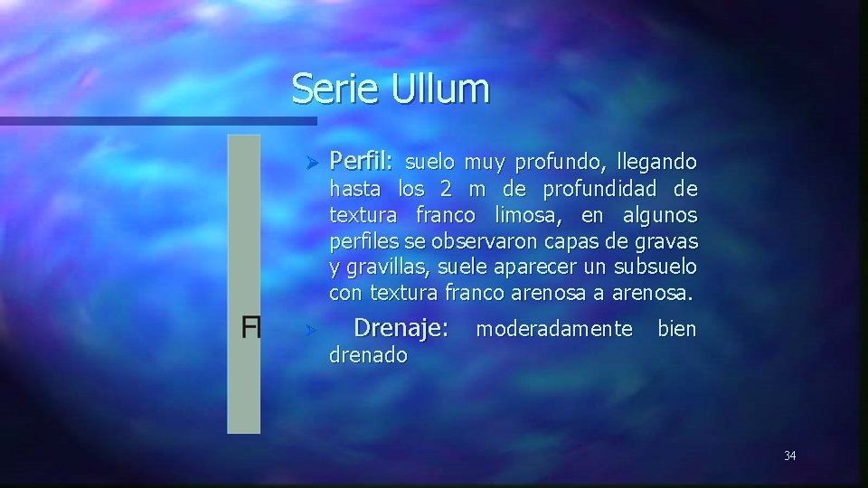 Serie Ullum Ø Perfil: suelo muy profundo, llegando hasta los 2 m de profundidad