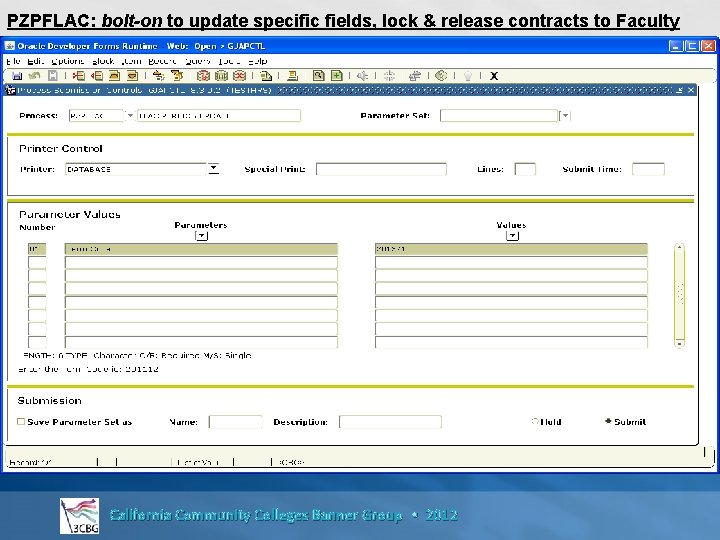 PZPFLAC: bolt-on to update specific fields, lock & release contracts to Faculty California Community