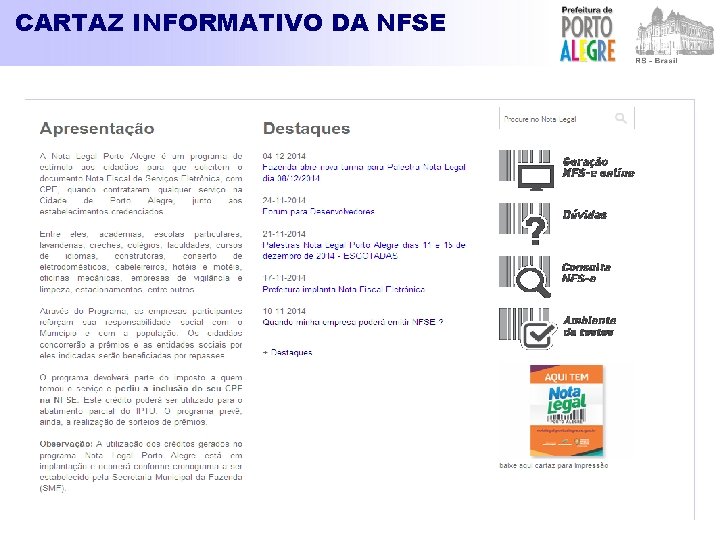 CARTAZ INFORMATIVO DA NFSE 