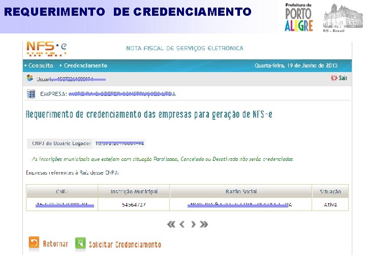 REQUERIMENTO DE CREDENCIAMENTO 