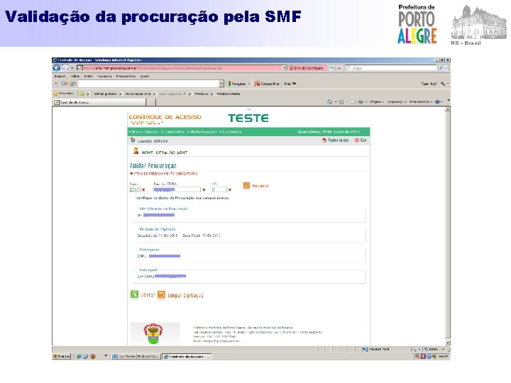 Validação da procuração pela SMF 