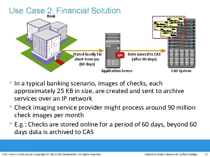 Use Case Bank 2: Financial Solution Stored locally for short-term use (60 days) API