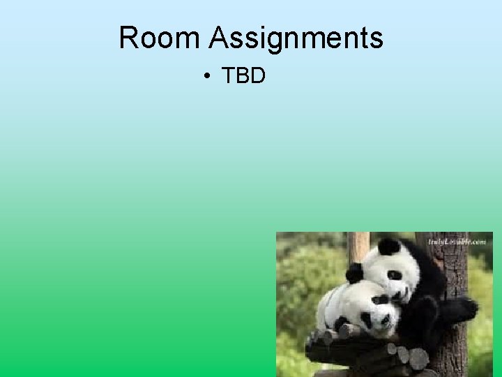 Room Assignments • TBD 