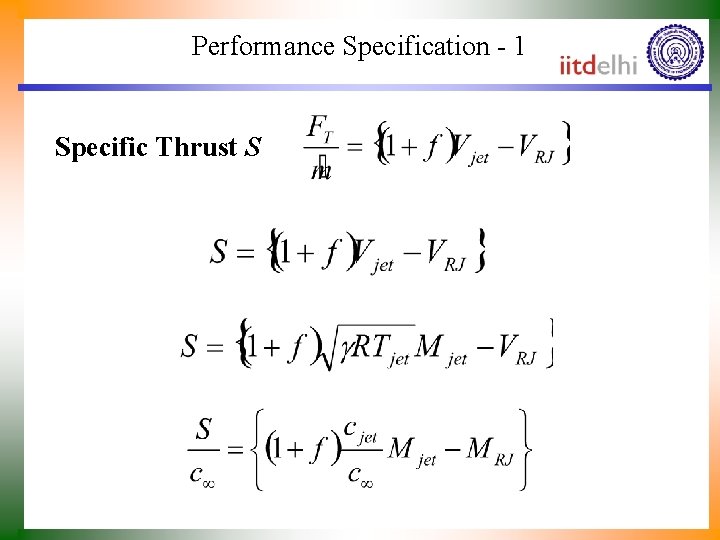 Performance Specification - 1 Specific Thrust S 